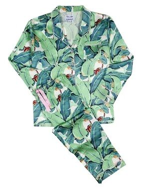 Sant and Abel Banana Leaf Silk Pajama Set Preloved Great Condition